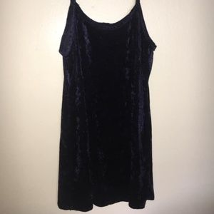 Vintage Navy Crushed Velvet Dress